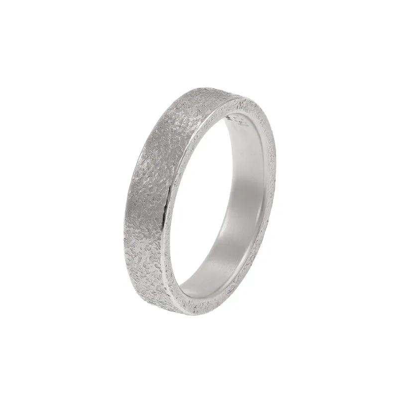 14K Gold 4mm Rustic Band