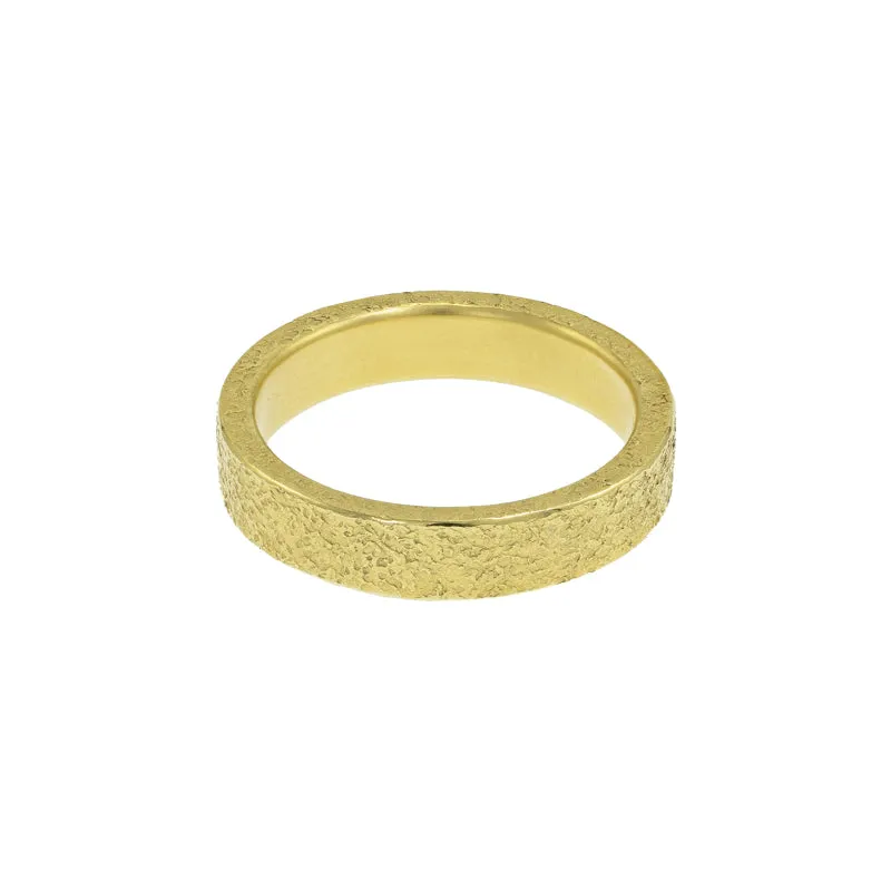 14K Gold 4mm Rustic Band