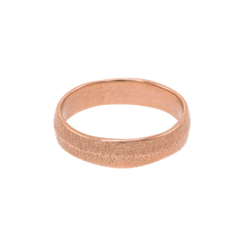 14K Gold Organic Leaf Band