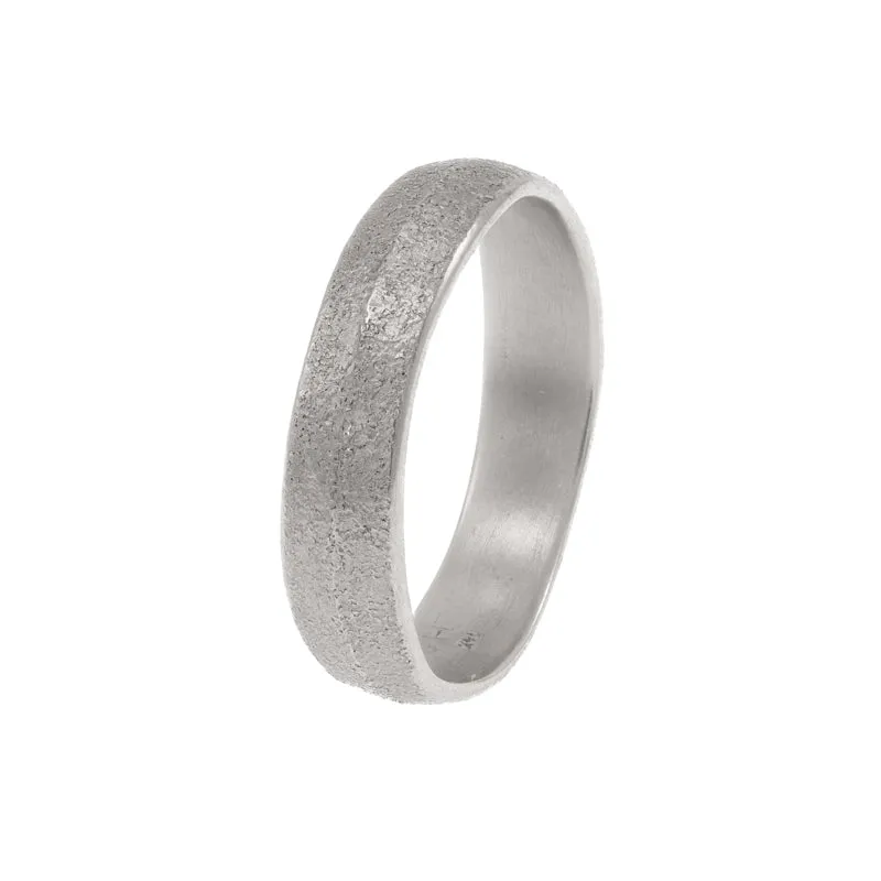 14K Gold Organic Leaf Band