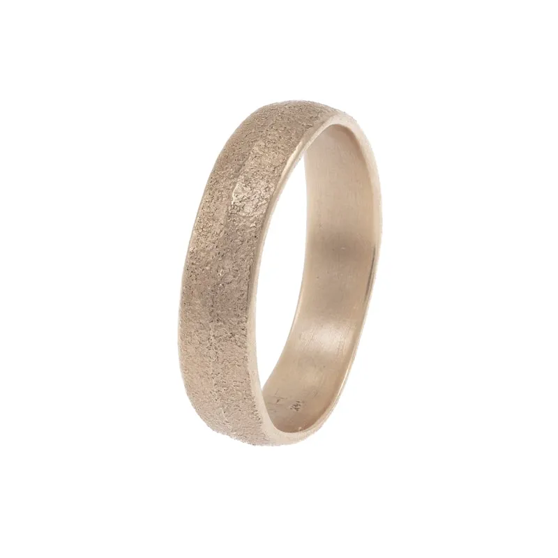 14K Gold Organic Leaf Band