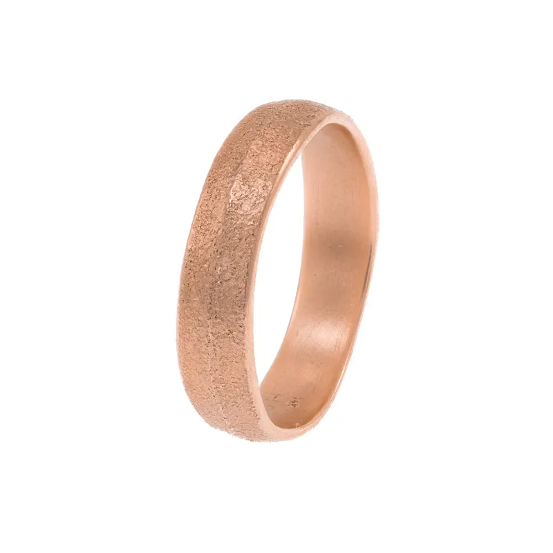 14K Gold Organic Leaf Band