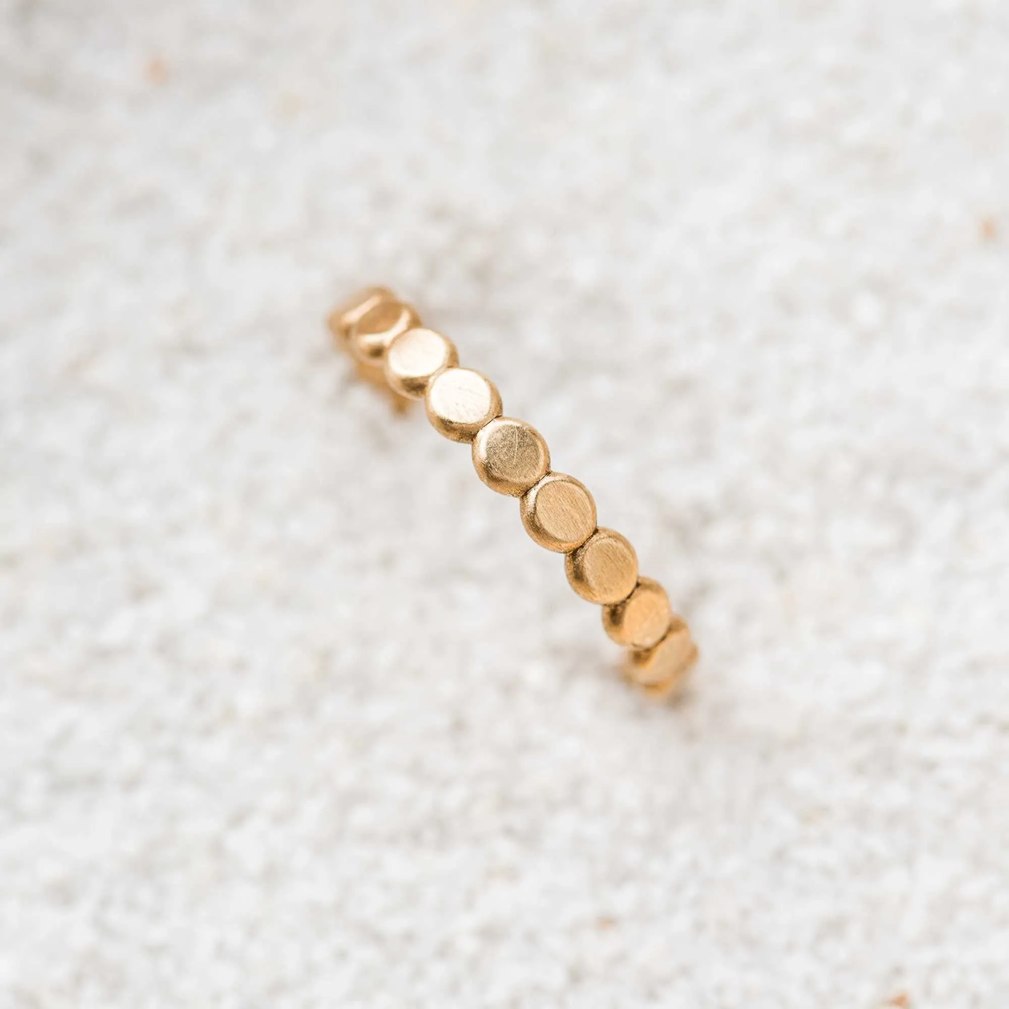 14k Gold Petite Beaded Band