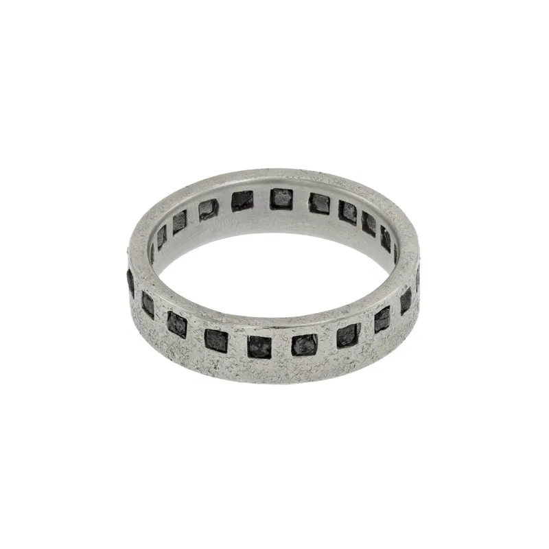 14K Gold Raw Black Diamond Eternity Band