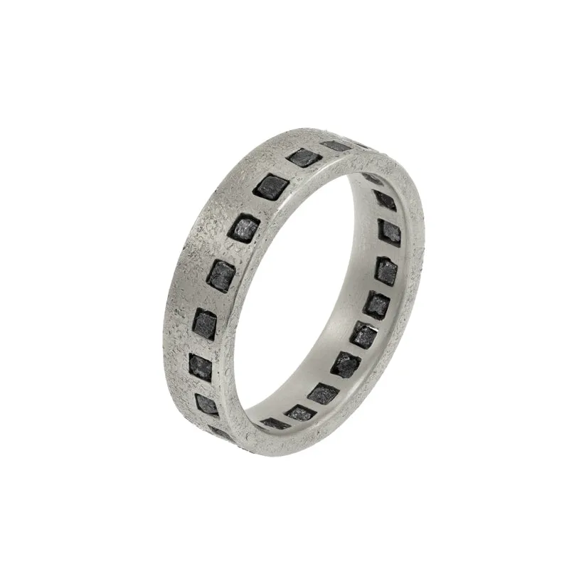 14K Gold Raw Black Diamond Eternity Band