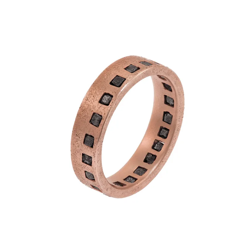 14K Gold Raw Black Diamond Eternity Band