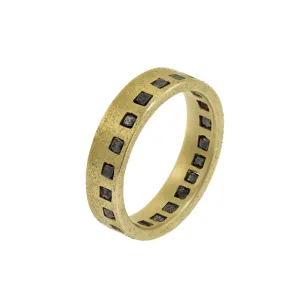 14K Gold Raw Black Diamond Eternity Band