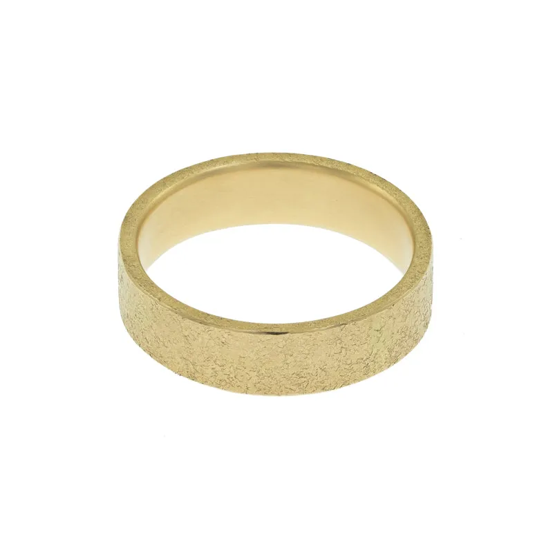 14K Gold Rustic Band, 6mm