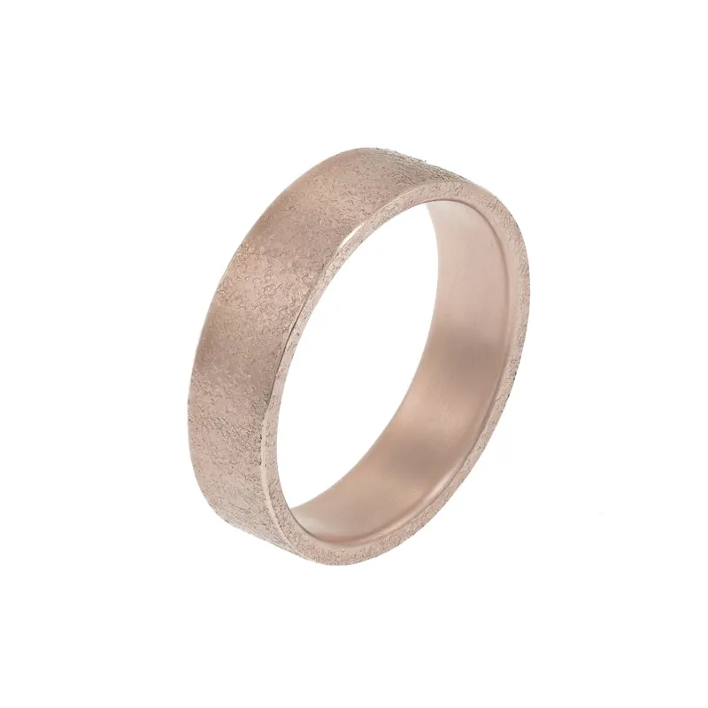 14K Gold Rustic Band, 6mm