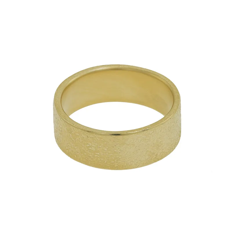 14K Gold Rustic Band, 8mm