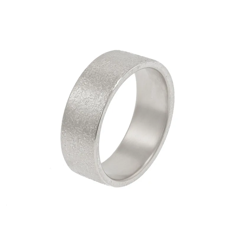 14K Gold Rustic Band, 8mm