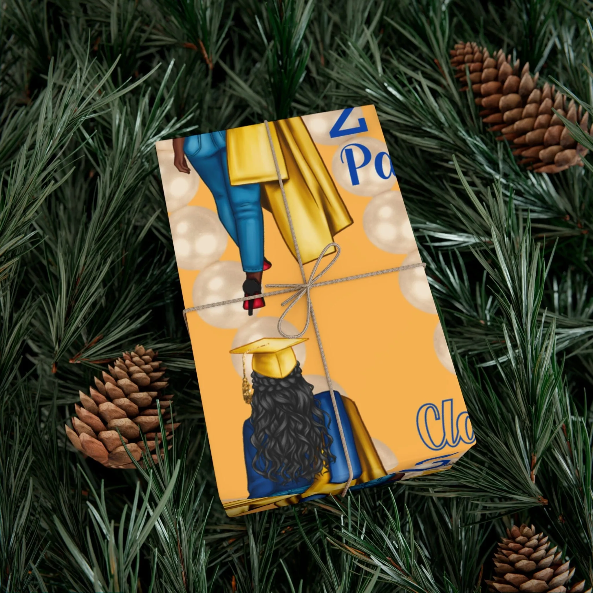 2024 Graduates Blue and Gold Wrapping Paper