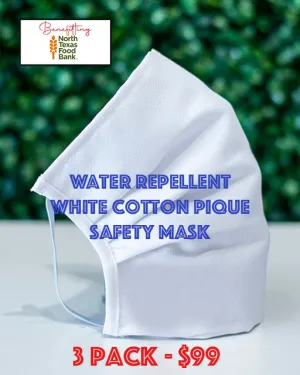 3 Pack White Pique Cotton Mask