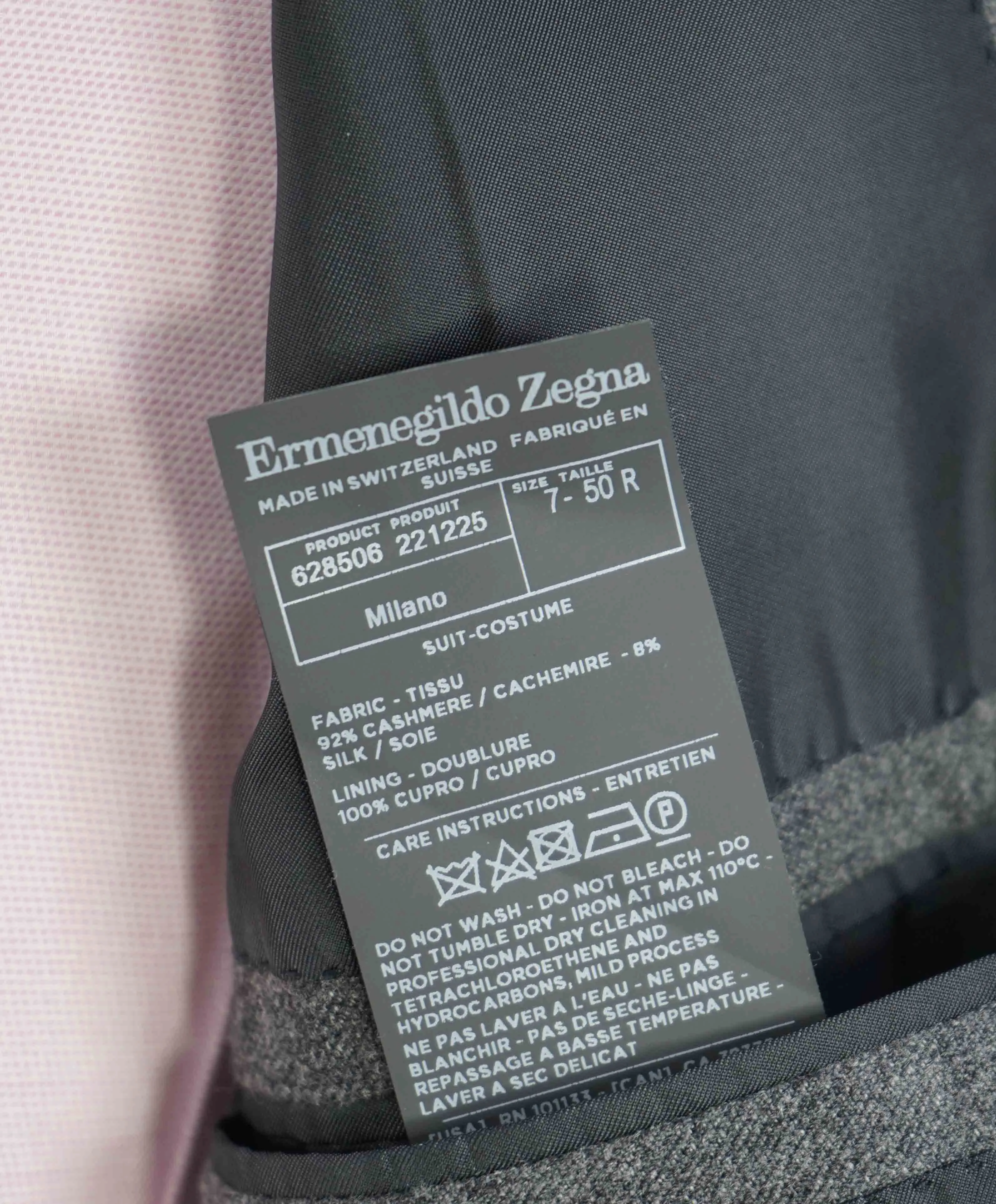 $5,000 ERMENEGILDO ZEGNA -"CASHMERE" Gray Flannel Premium Suit - 40R