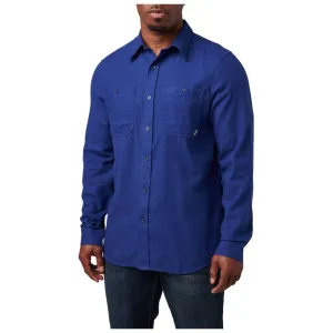 5.11 TACTICAL SILVERWOOD FLANNEL SOLID LONG SLEEVES - BLUE MUSSEL