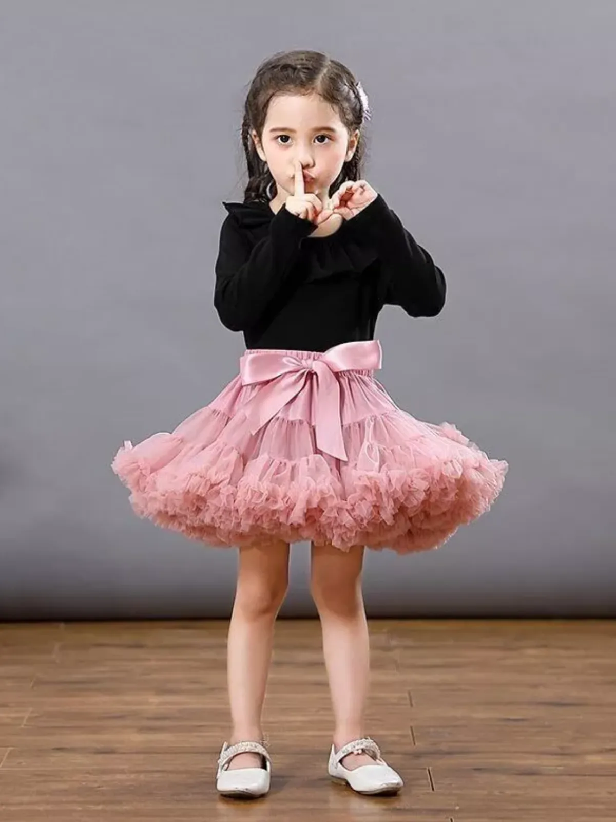 Adorable Fluffy Tulle Tutu Skirt with Satin Bow
