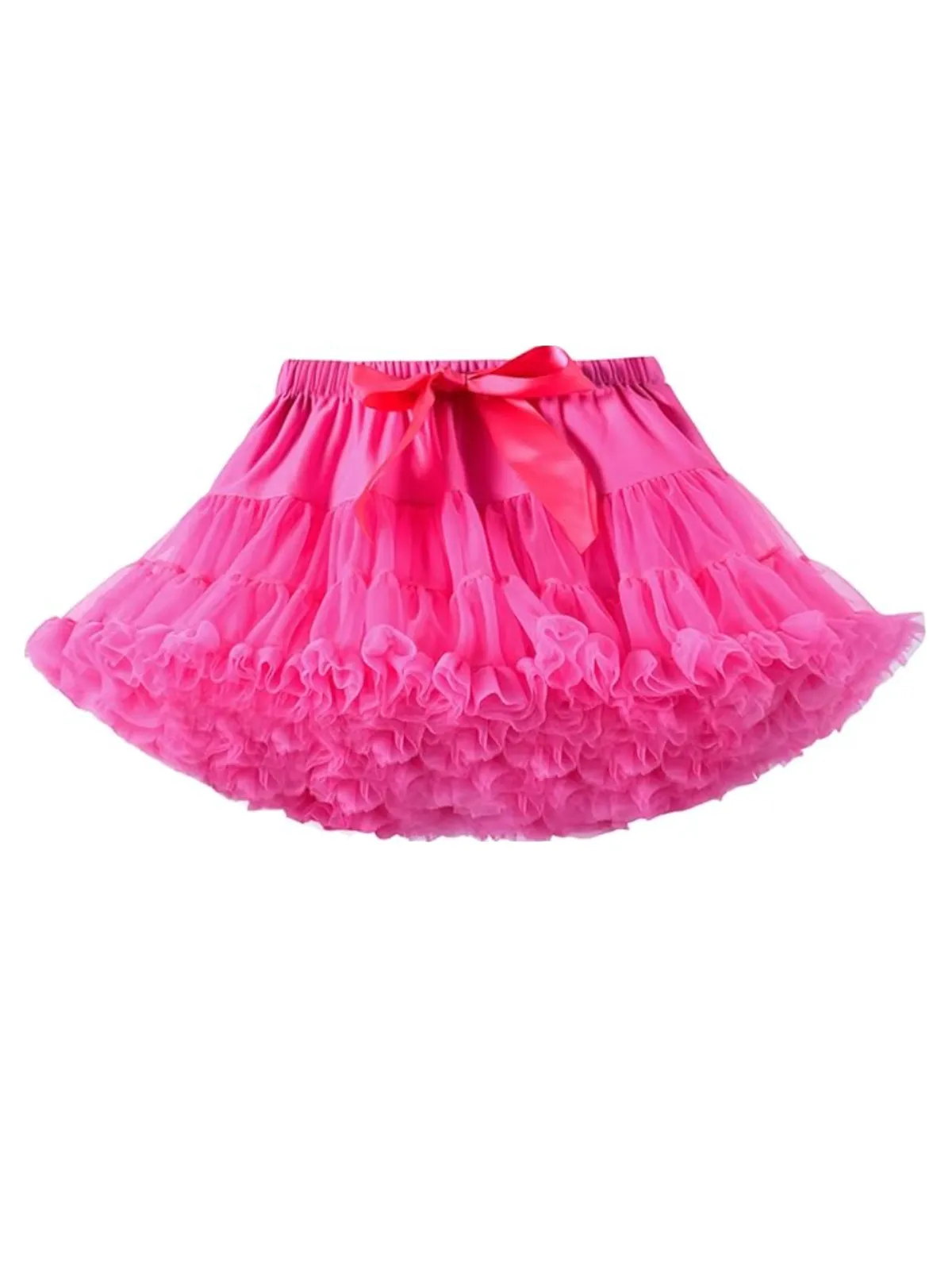 Adorable Fluffy Tulle Tutu Skirt with Satin Bow