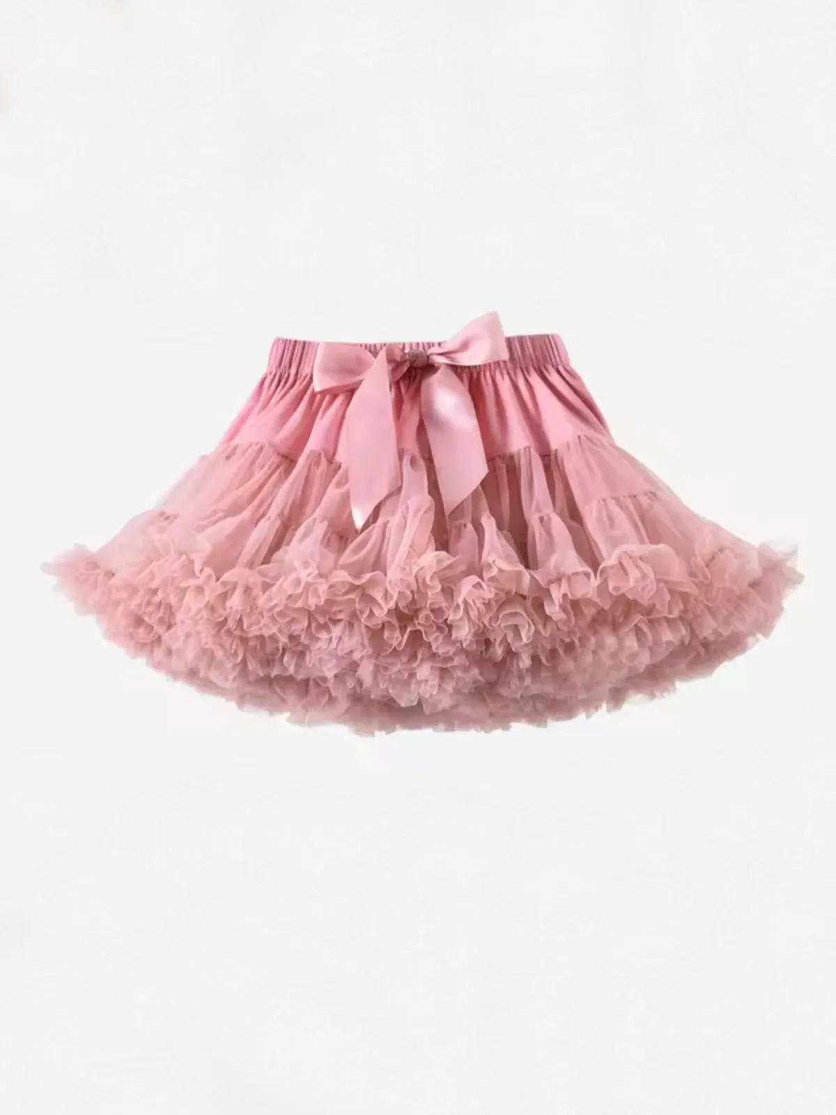 Adorable Fluffy Tulle Tutu Skirt with Satin Bow