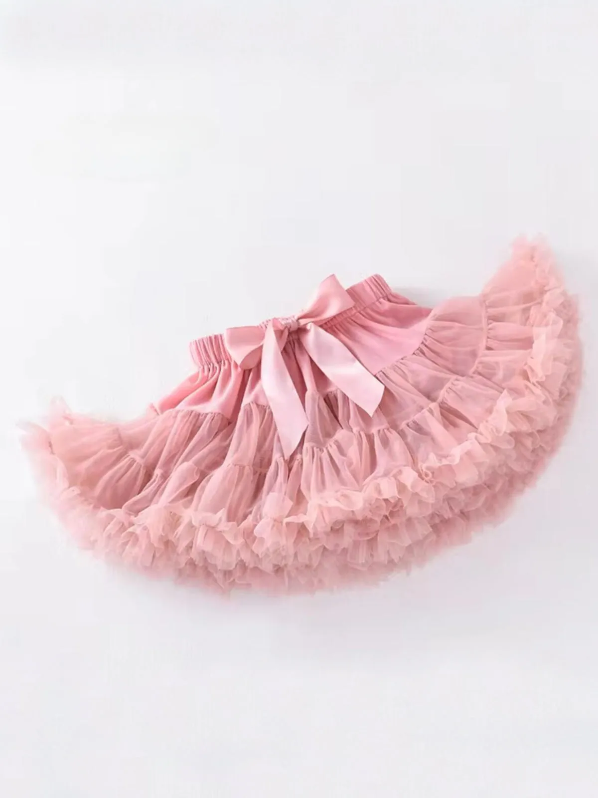 Adorable Fluffy Tulle Tutu Skirt with Satin Bow