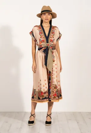 Agatha belted midi dress