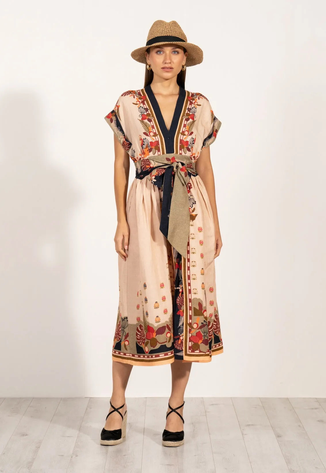 Agatha belted midi dress