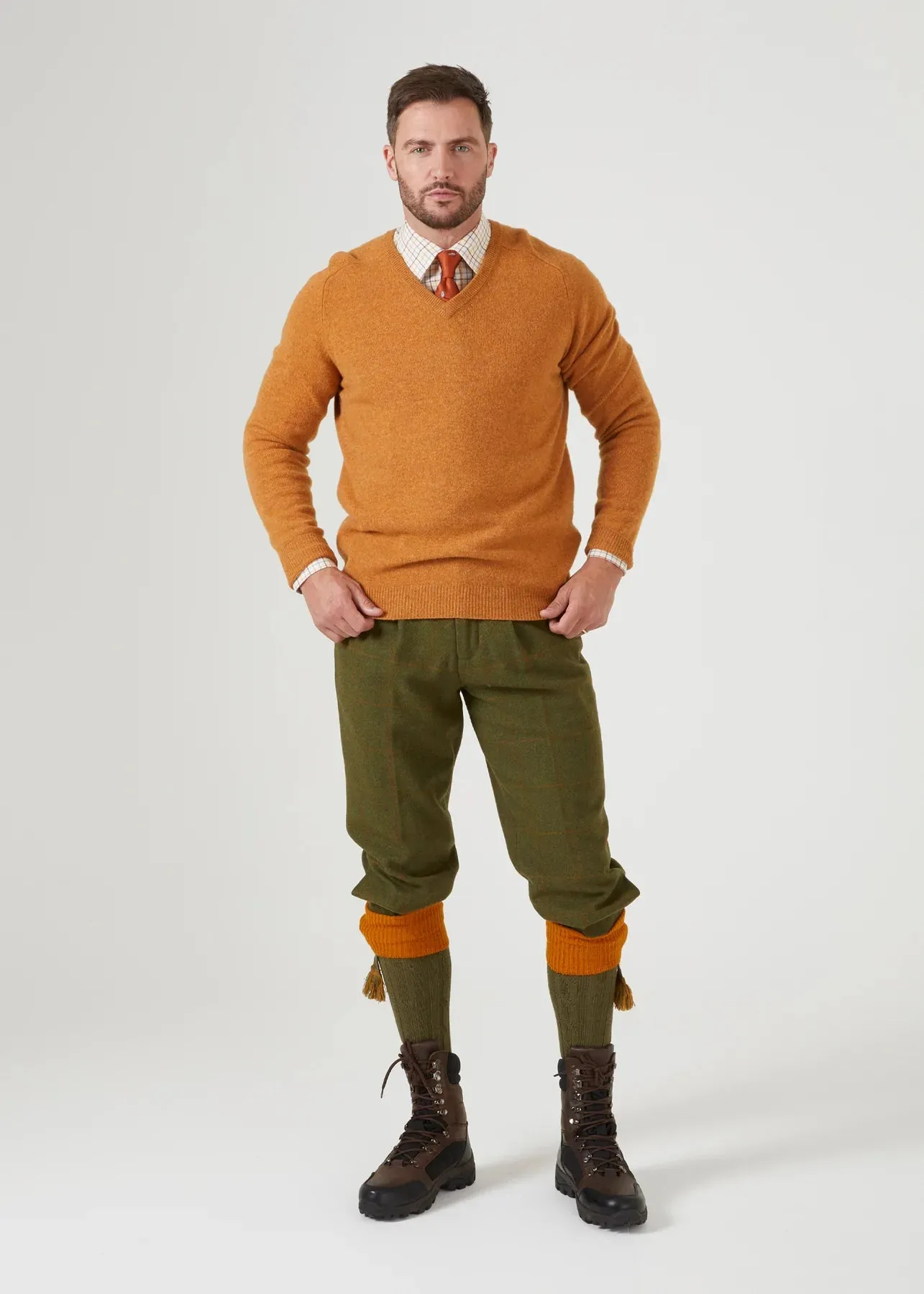 ALAN PAINE Combrook Mens Tweed Shooting Breeks - Maple