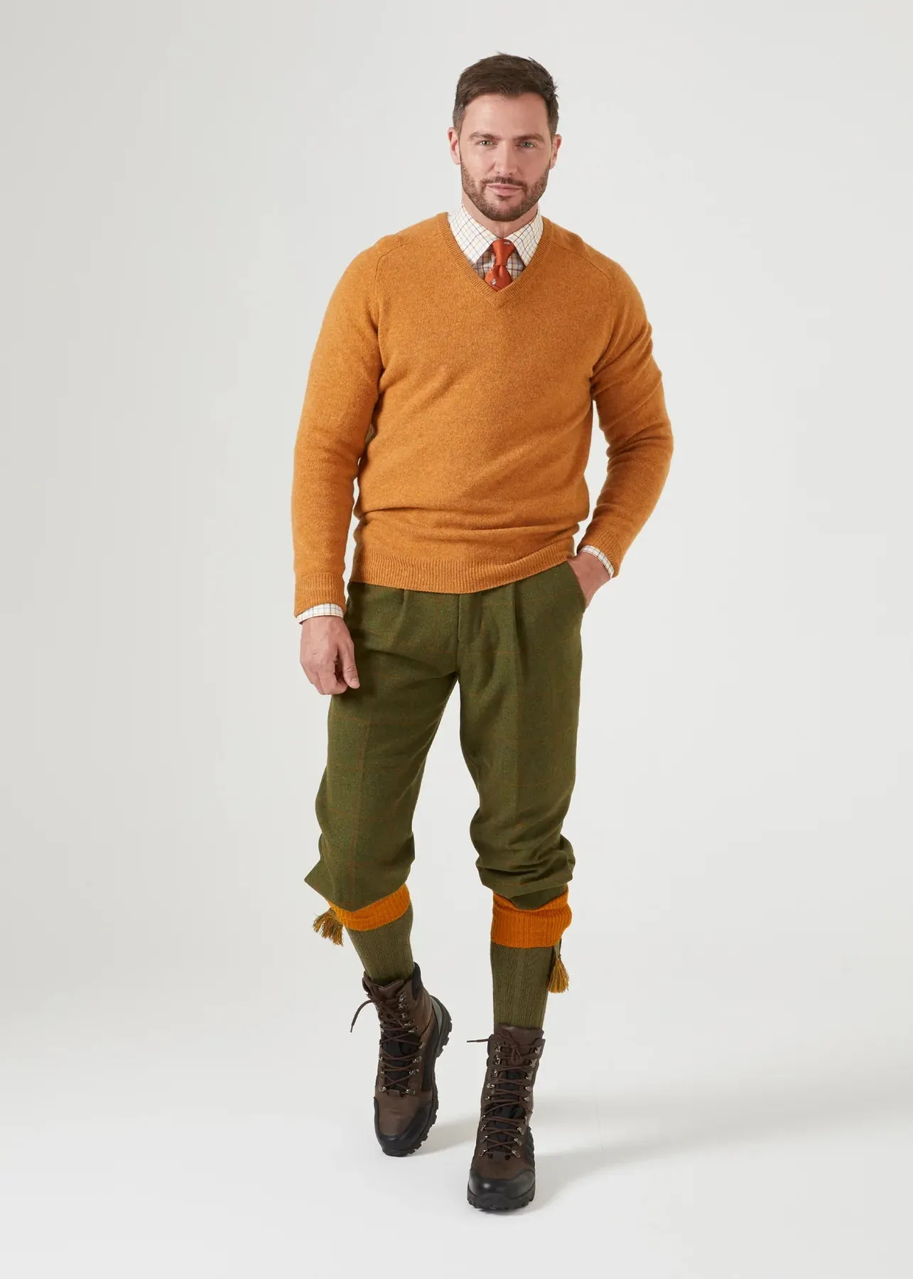 ALAN PAINE Combrook Mens Tweed Shooting Breeks - Maple