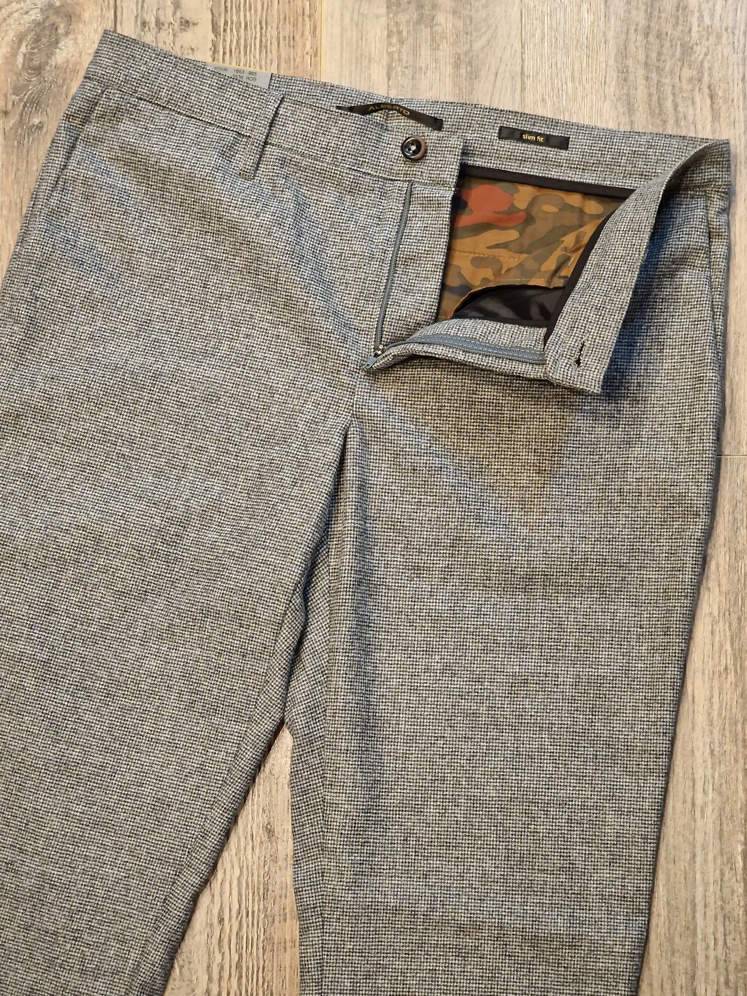 Alberto ROB Slim Fit - Mini Oxford Wool Blend chinos