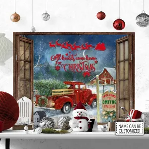 All Hearts Come Home For Christmas - Personalized Canvas - Nmd 02