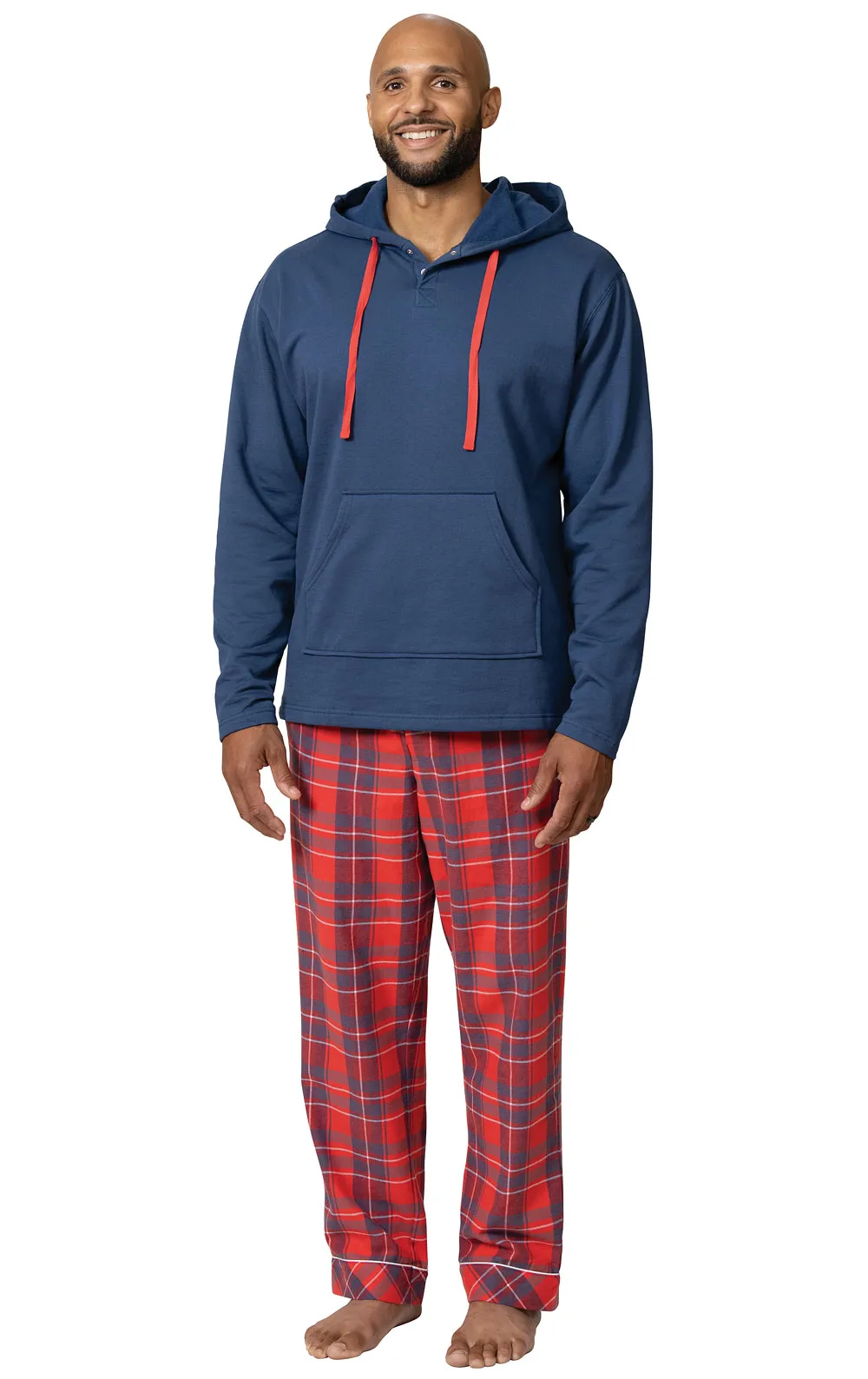 Americana Plaid Hoodie Matching Couples Pajamas