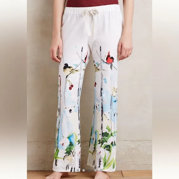 Anthropologie Polaris Flannel Sleep Pant with art of Voutsa