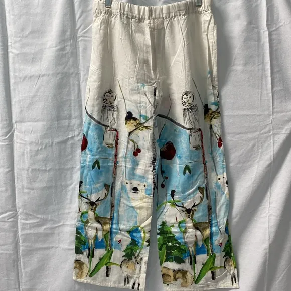 Anthropologie Polaris Flannel Sleep Pant with art of Voutsa