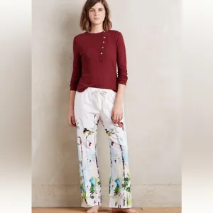 Anthropologie Polaris Flannel Sleep Pant with art of Voutsa