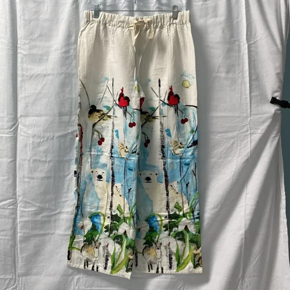 Anthropologie Polaris Flannel Sleep Pant with art of Voutsa