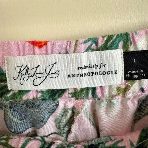 Anthropologie size Large Kelly Louise Judd Botanical Flannel Pajama Pants Lounge
