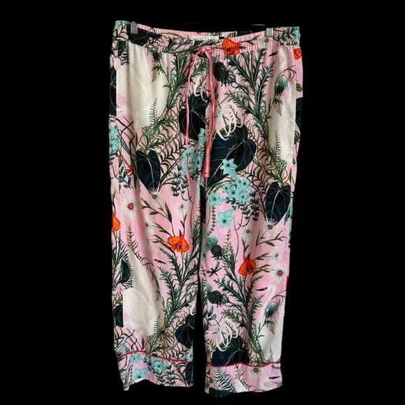 Anthropologie size Large Kelly Louise Judd Botanical Flannel Pajama Pants Lounge