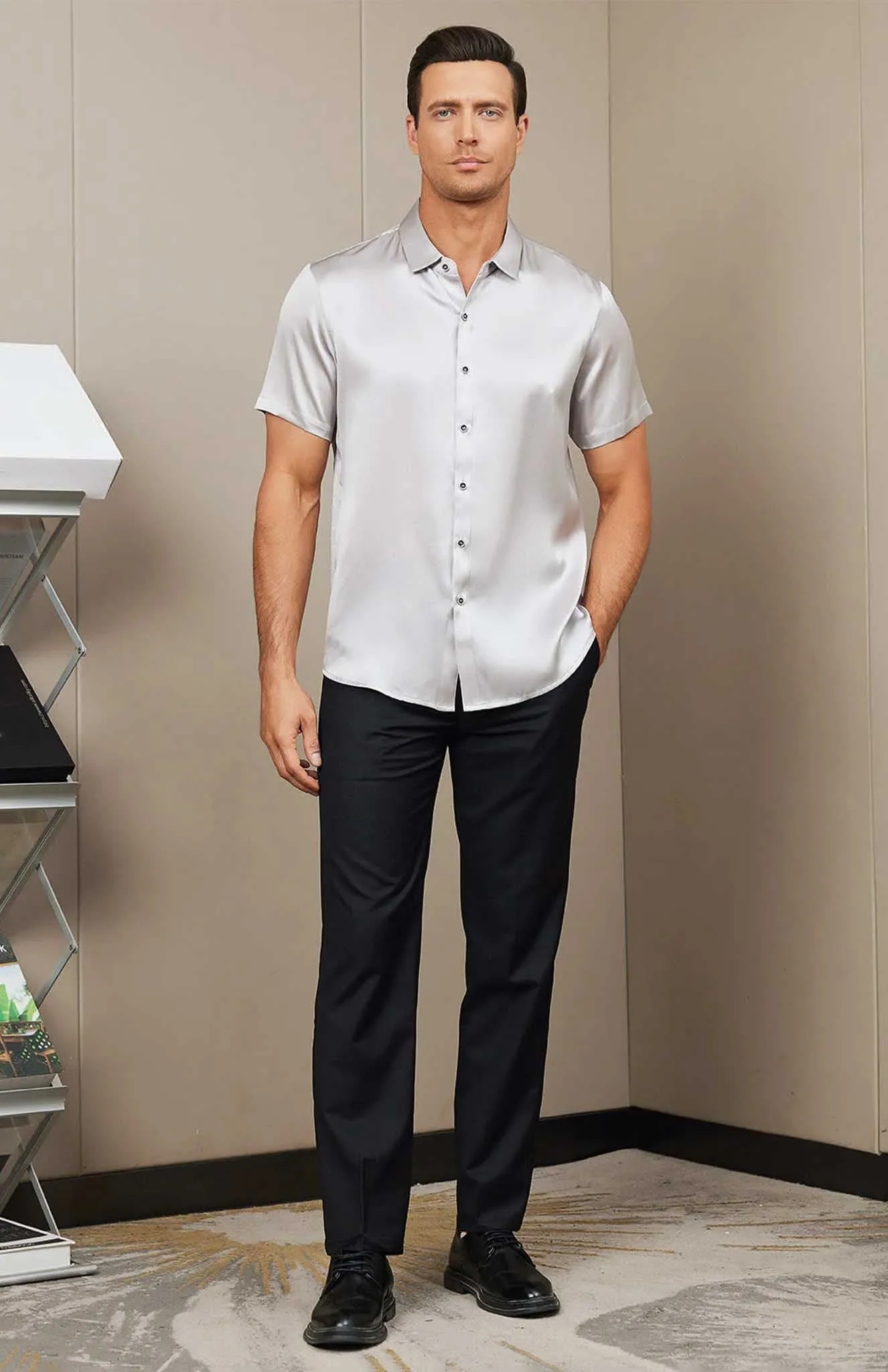 Arctic Storm | White Satin Shirt