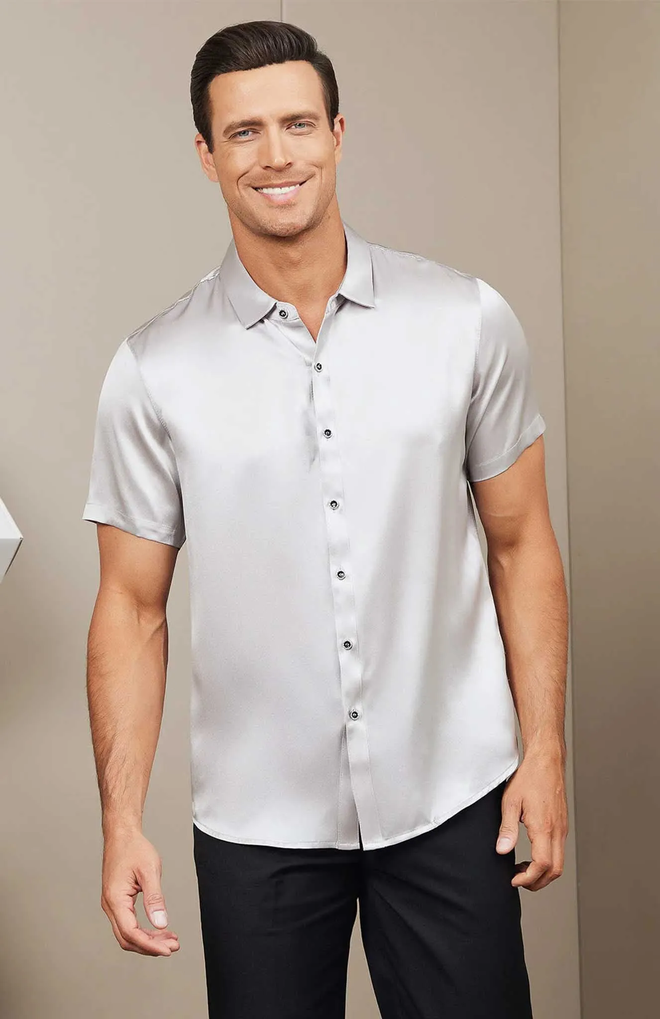 Arctic Storm | White Satin Shirt