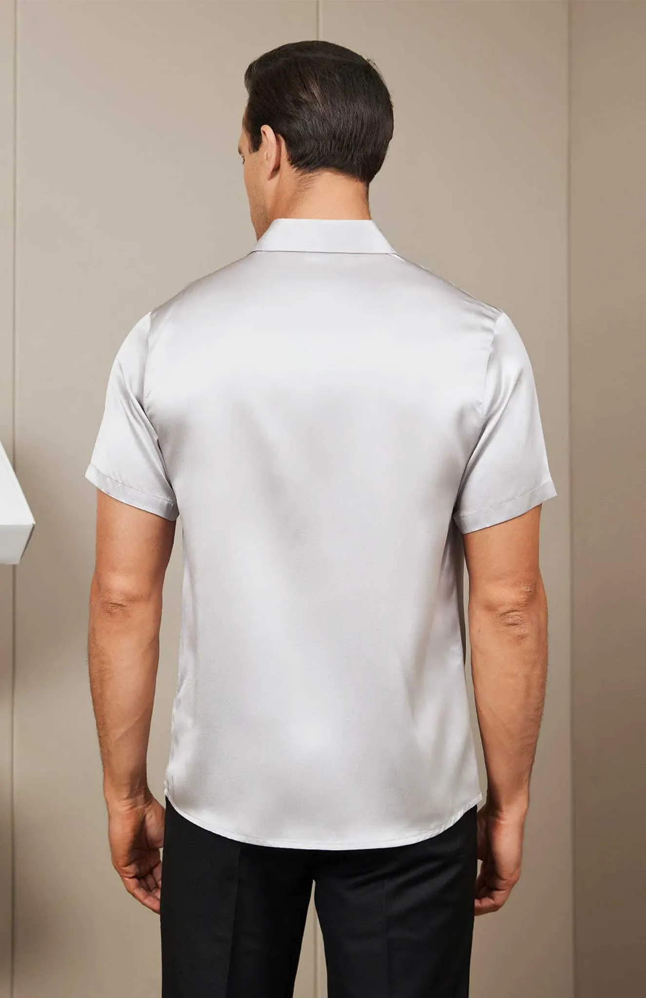 Arctic Storm | White Satin Shirt