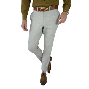 Avena Ecru Woven Tweed Trousers @ The Vault