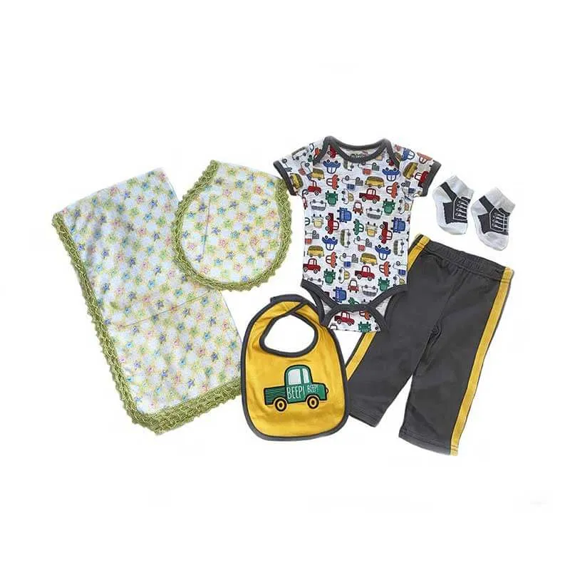 Baby Boy Blanket Blue Stars Truck Gift Set