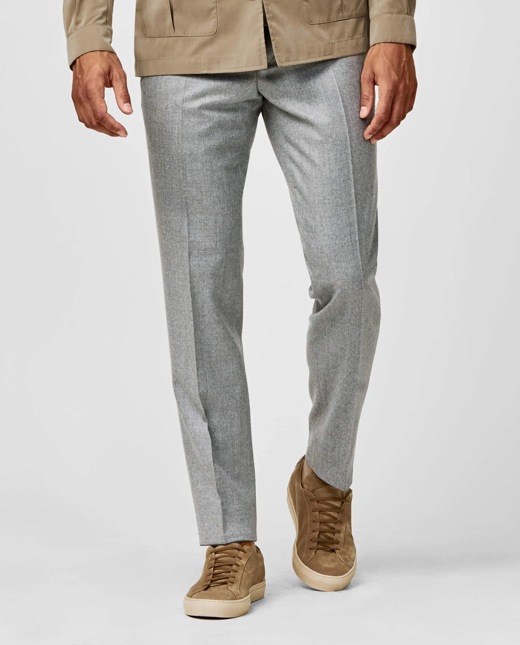 Barberis Canonico Light Grey Flannel S120 Merino Wool with Natural Stretch