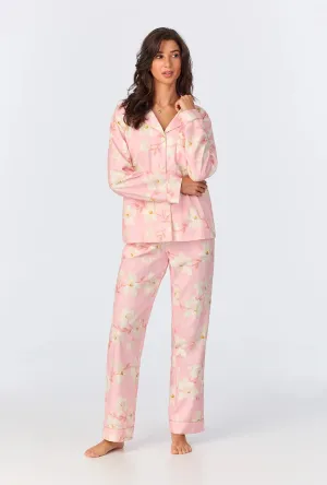 Bedhead Long Sleeve Woven Flannel PJ Set - Magnolia Blossom