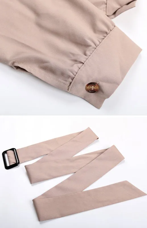 Belted A-Line Dress with Ruffle Hem and Button-Down Front