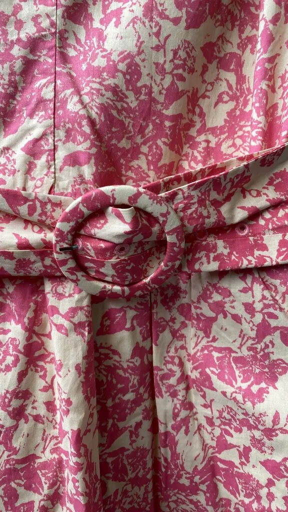 Belted Print Dress