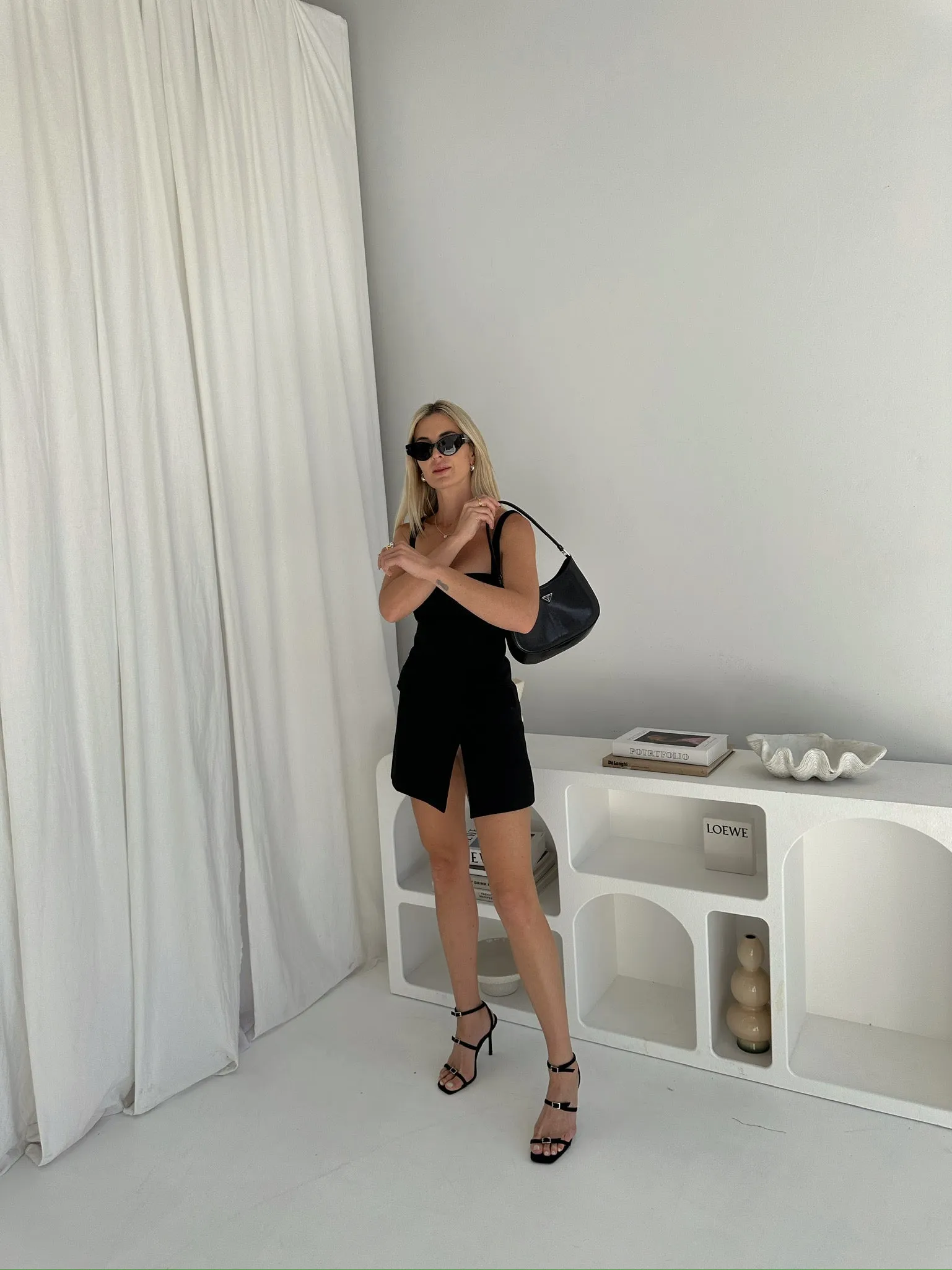 Belted Strap Bustier Mini Dress | Black
