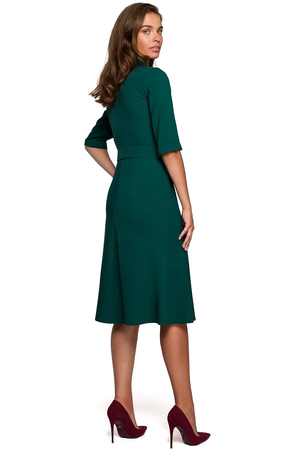 Belted Waist Midi Dress Elegance