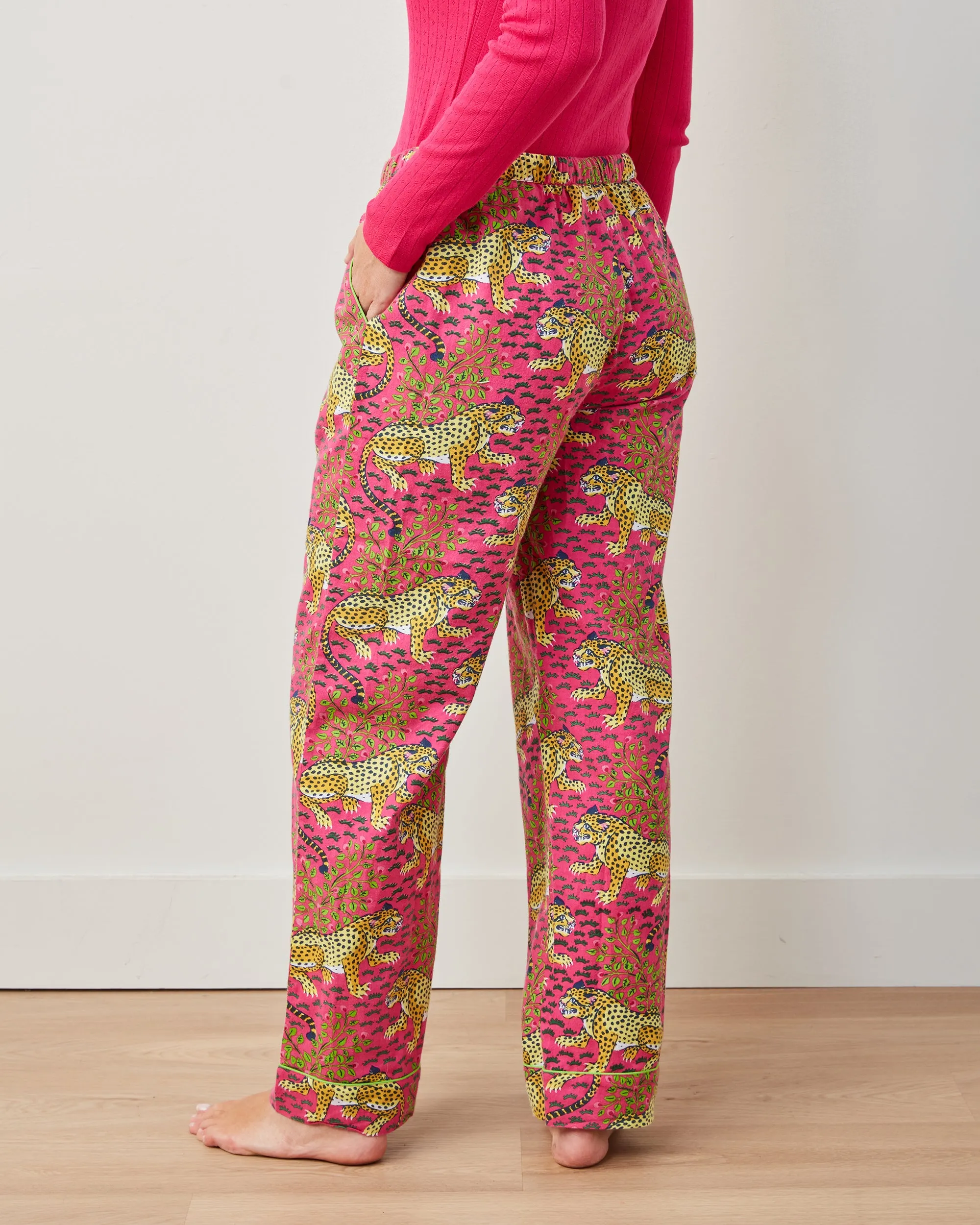 Big Cats- 3-Pack Lightweight Flannel PJ Pants - Hot Pink/Jade/Ink