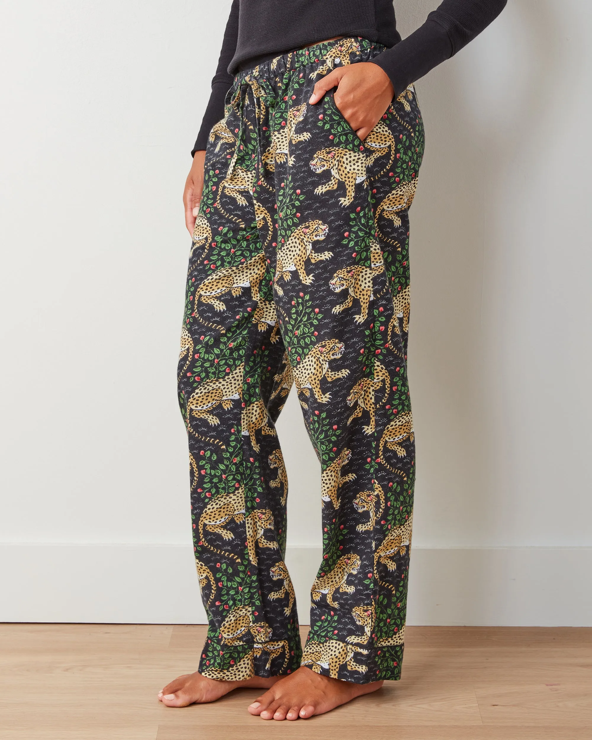 Big Cats- 3-Pack Lightweight Flannel PJ Pants - Hot Pink/Jade/Ink