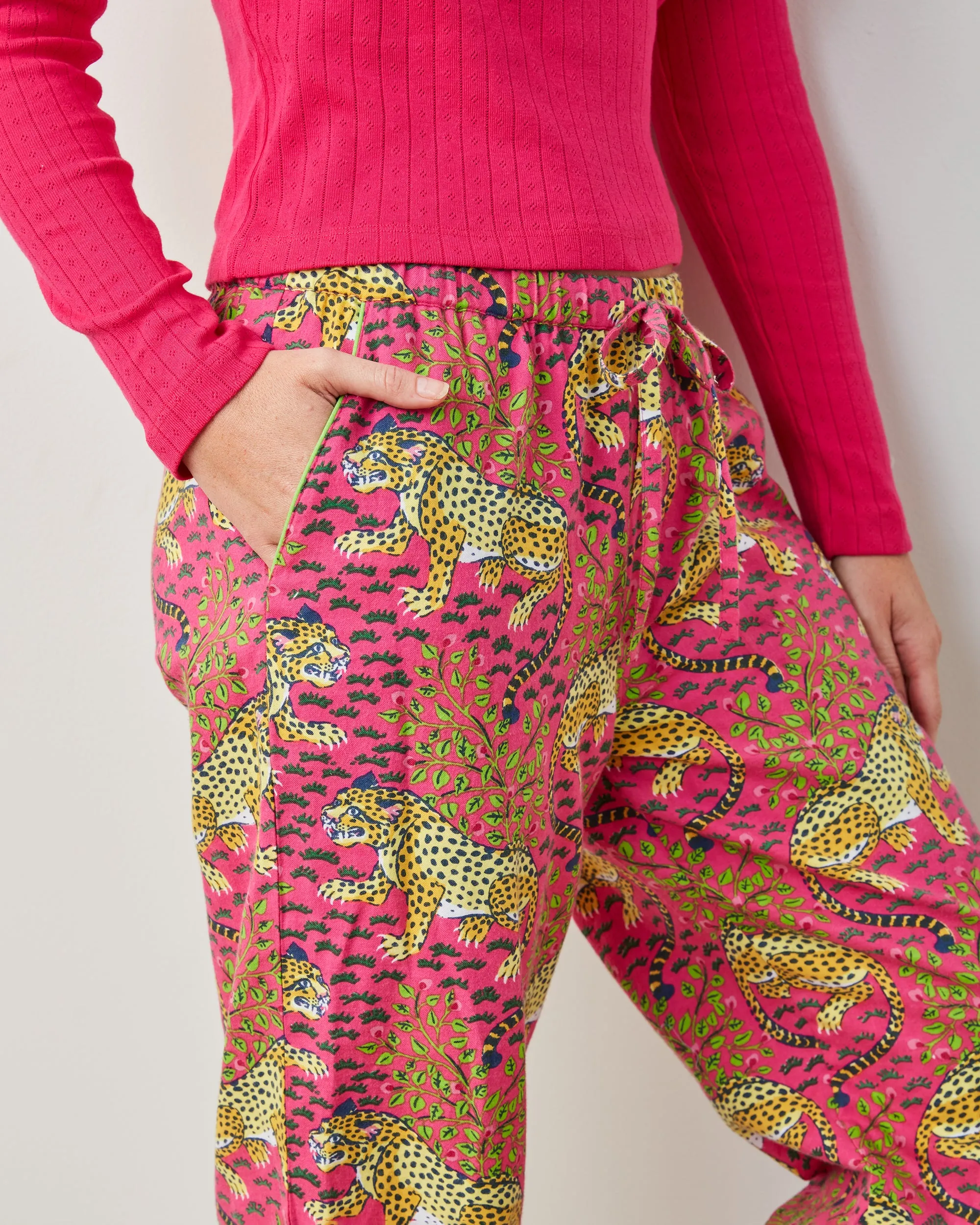 Big Cats- 3-Pack Lightweight Flannel PJ Pants - Hot Pink/Jade/Ink